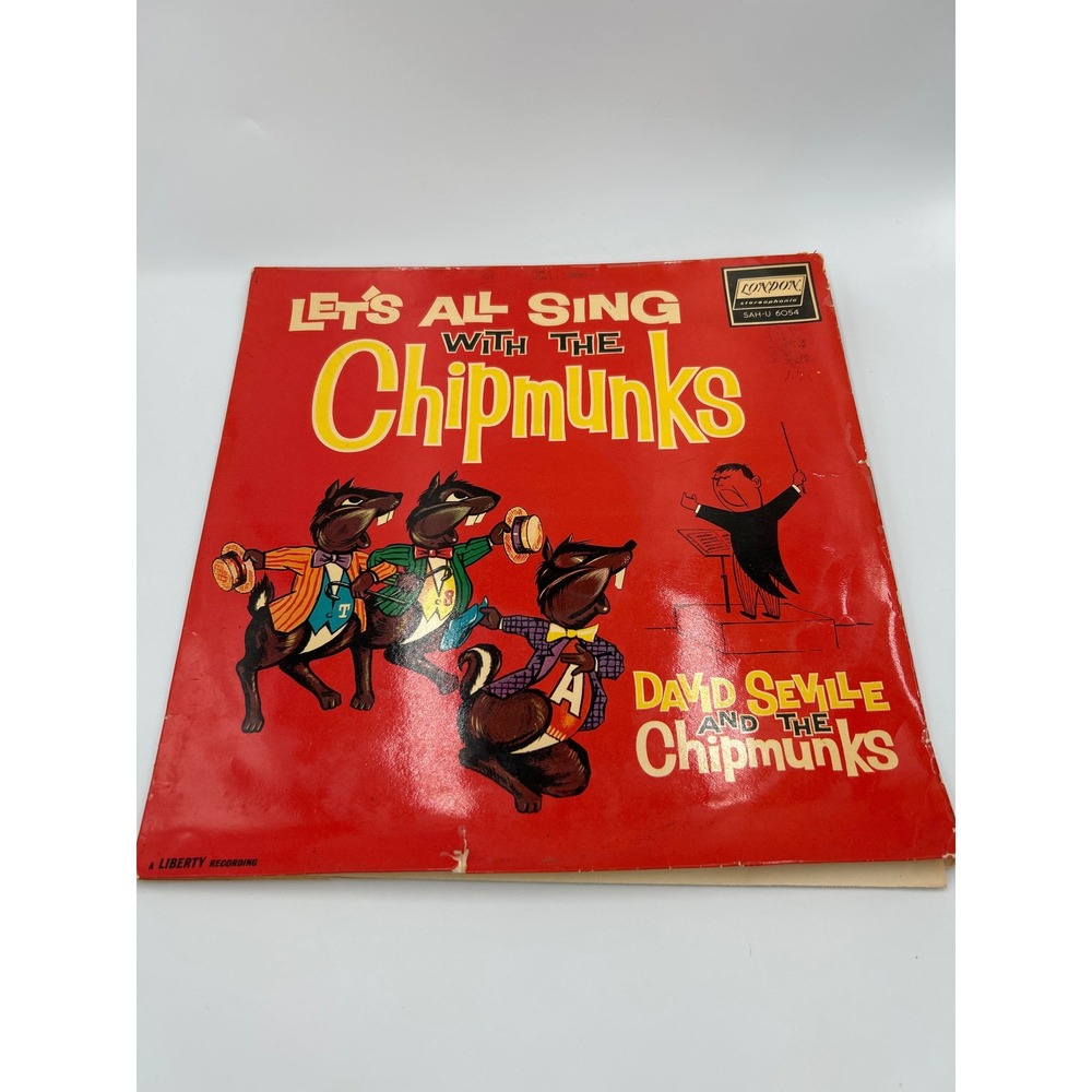 David Seville The Chipmunks Let's All Sing Vinyl LP London SAHI 6054 1959 Stereo